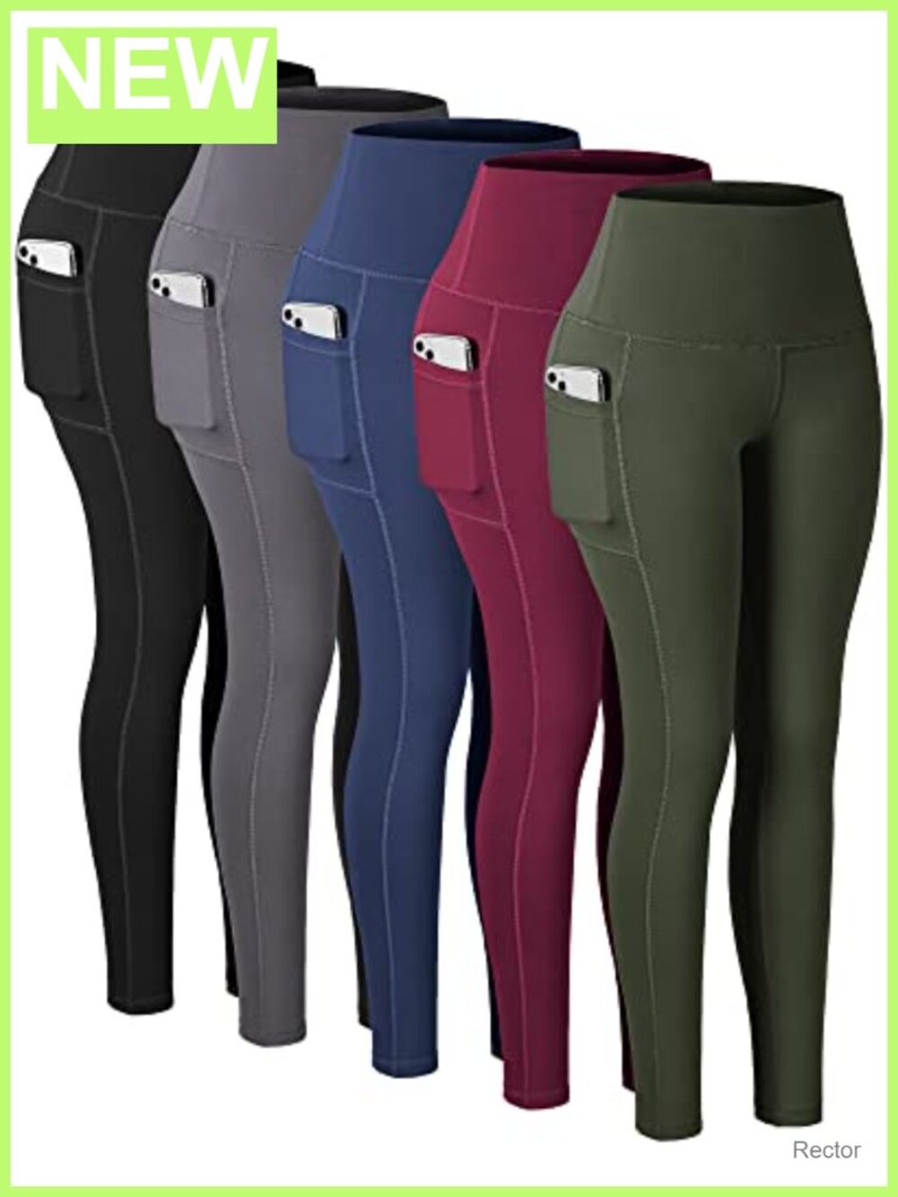 High Waisted Tummy Control Leggings with Pockets Cropped Yoga Pants 4-Way
